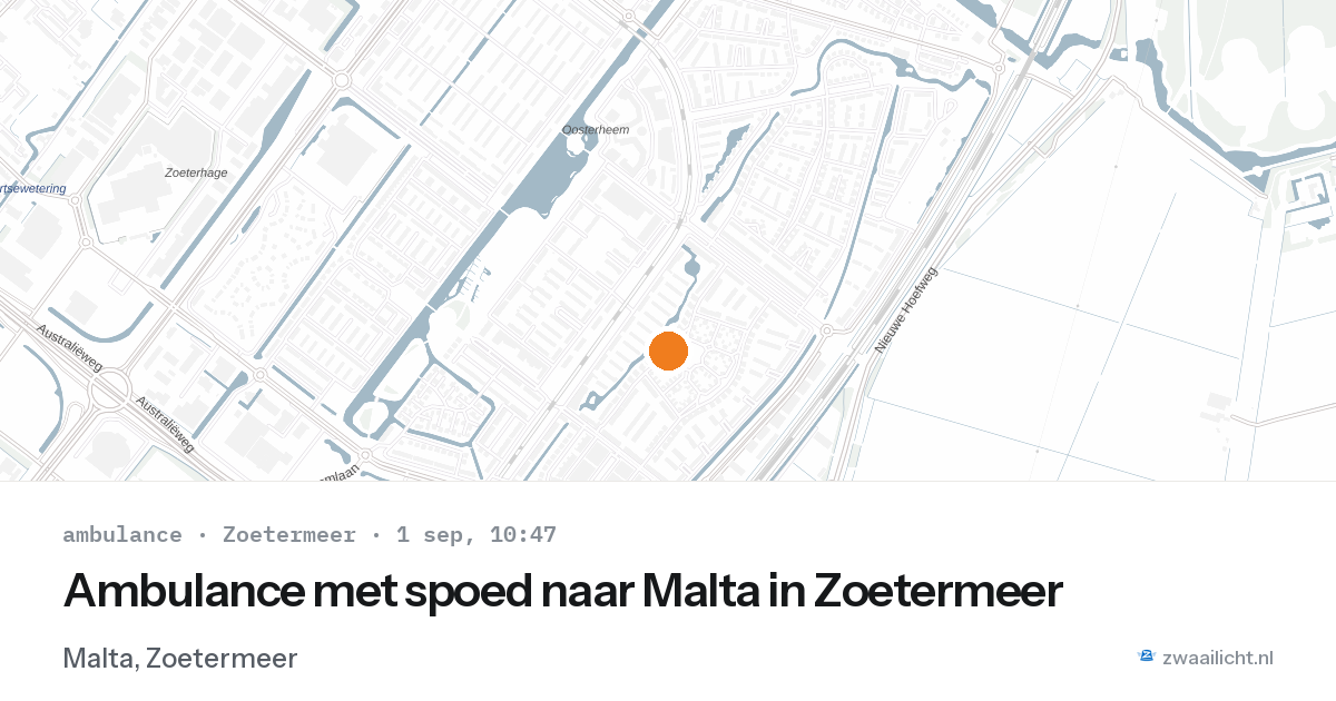 Ambulance met spoed naar Malta in Zoetermeer — 1 sep 2026