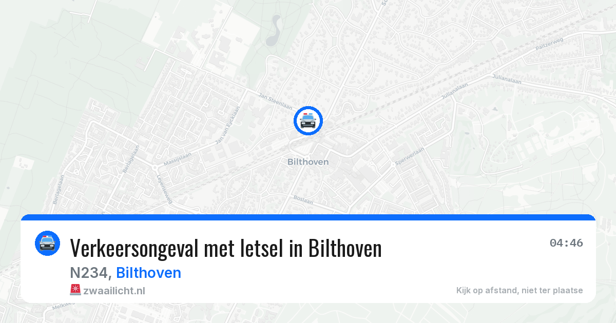 Verkeersongeval met letsel in Bilthoven — 29 jan 2026