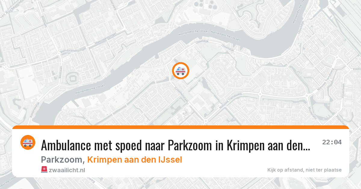 Ambulance met spoed naar Parkzoom in Krimpen aan den IJssel — 1 aug 2026