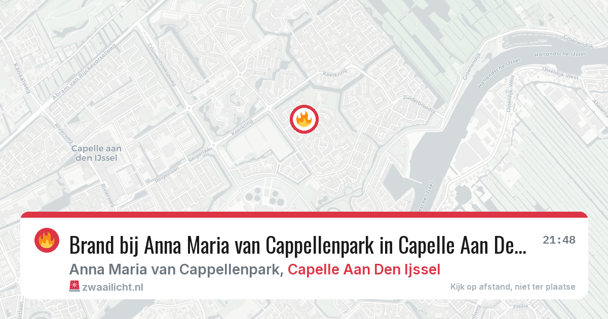 Brand bij Anna Maria van Cappellenpark in Capelle Aan Den Ijssel — 7 aug 2026