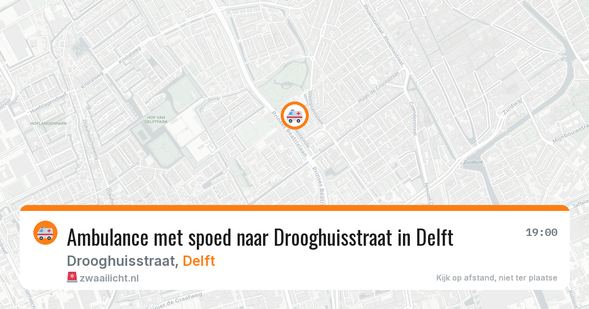 Ambulance met spoed naar Drooghuisstraat in Delft — 6 mrt 2026