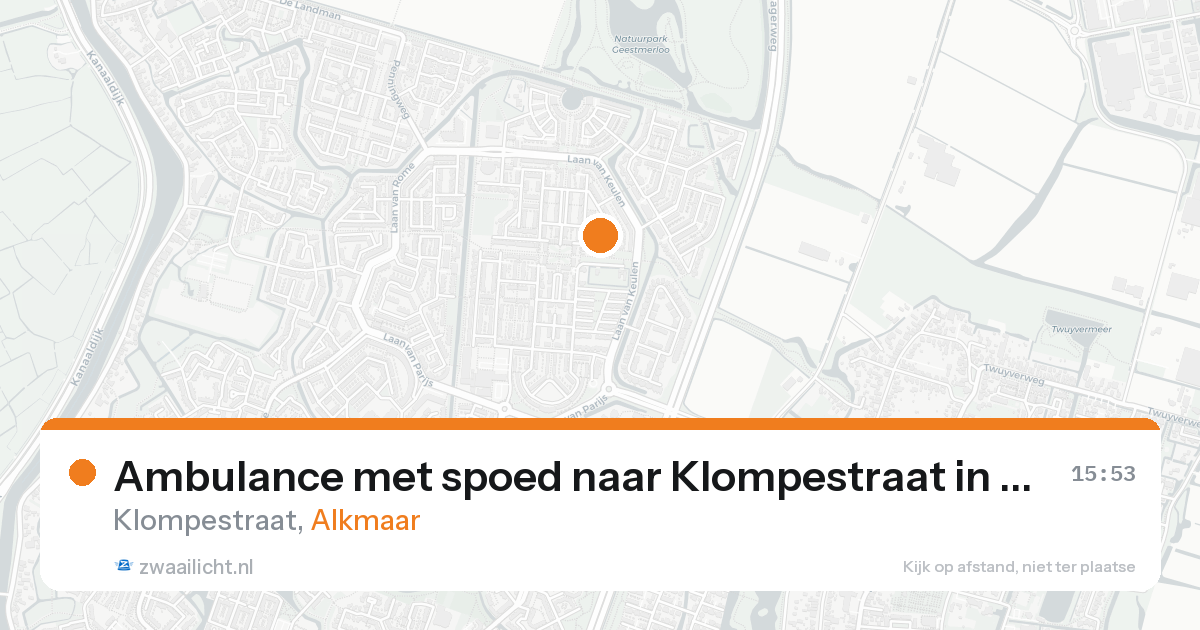 Ambulance met spoed naar Klompestraat in Alkmaar — 22 aug 2026