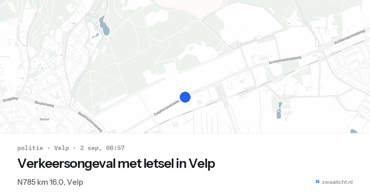 Verkeersongeval met letsel in Velp — 2 sep 2026