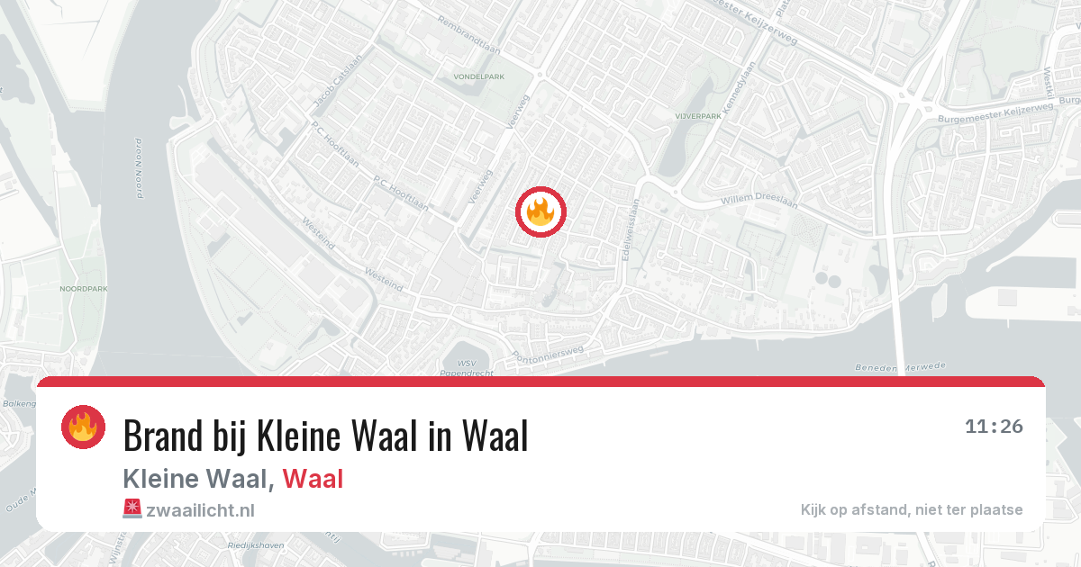 Brand bij Kleine Waal in Waal — 13 aug 2026