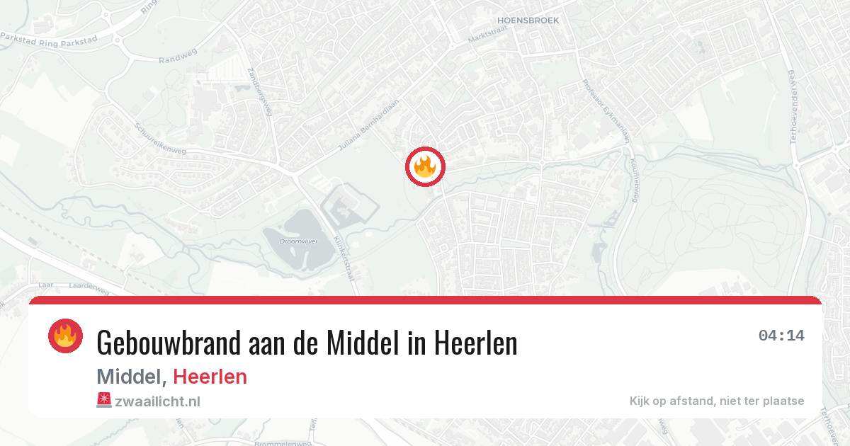 Gebouwbrand aan de Middel in Heerlen — 27 apr 2026