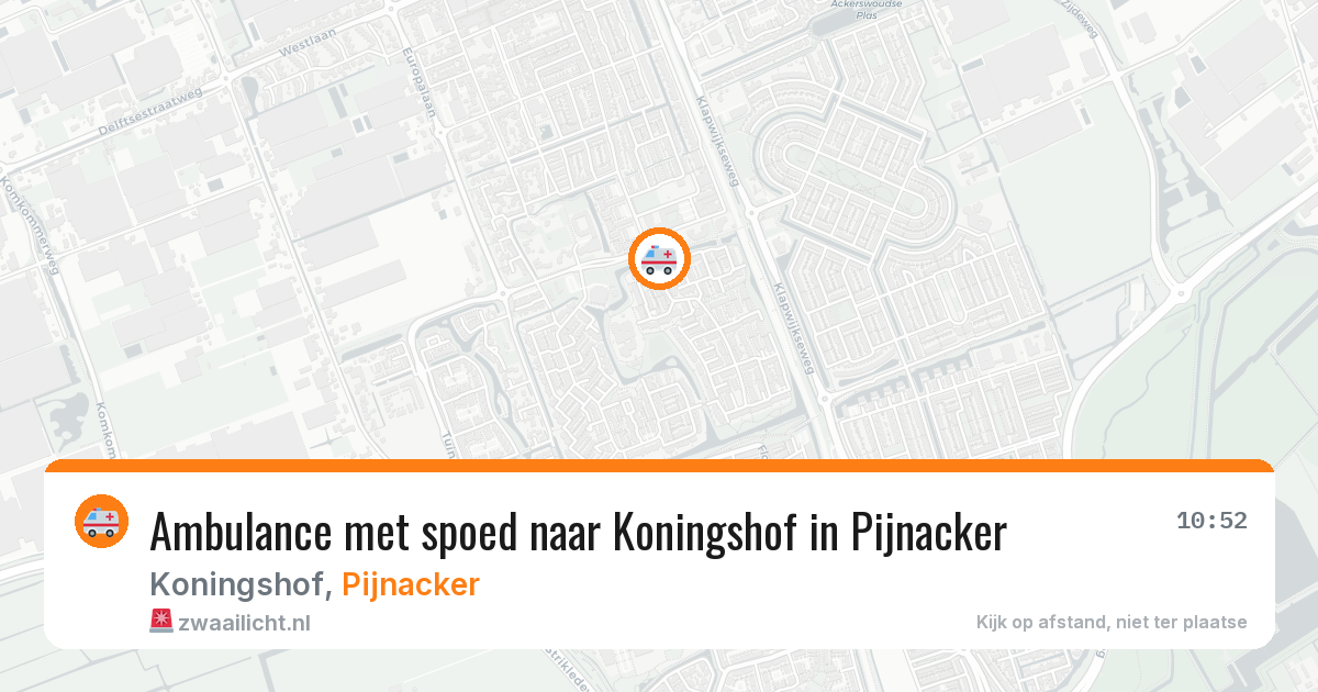 Ambulance met spoed naar Koningshof in Pijnacker — 27 jun 2026