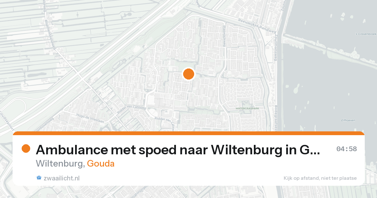 Ambulance met spoed naar Wiltenburg in Gouda — 20 aug 2026