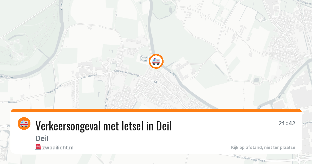Verkeersongeval met letsel in Deil — 19 jun 2026