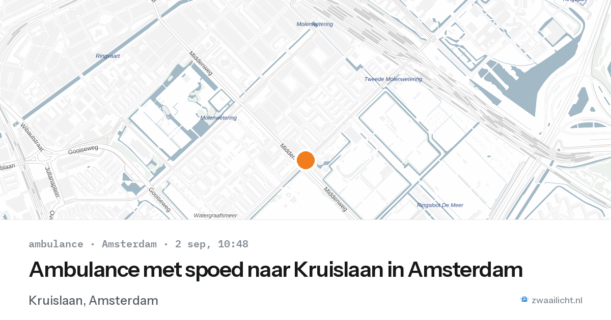 Ambulance met spoed naar Kruislaan in Amsterdam — 2 sep 2026