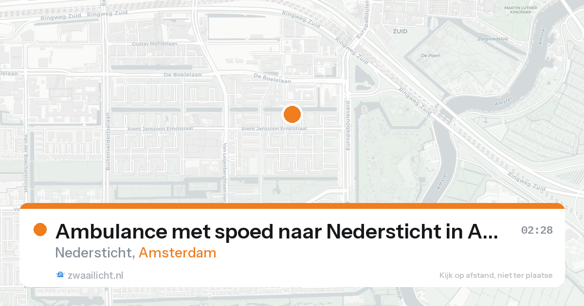 Ambulance met spoed naar Nedersticht in Amsterdam — 24 aug 2026