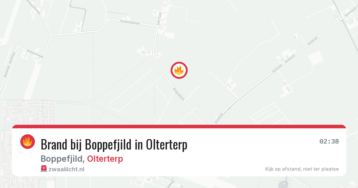 Brand bij Boppefjild in Olterterp — 15 jun 2026