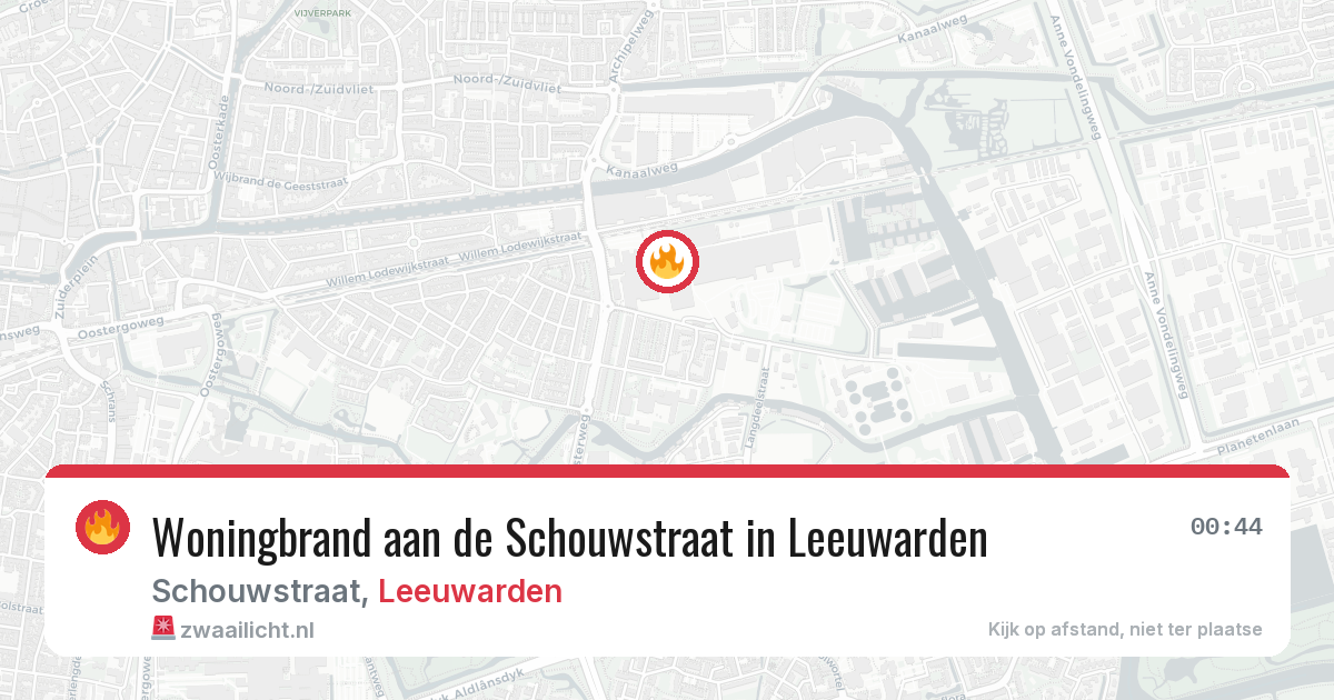 Woningbrand aan de Schouwstraat in Leeuwarden — 24 jan 2026