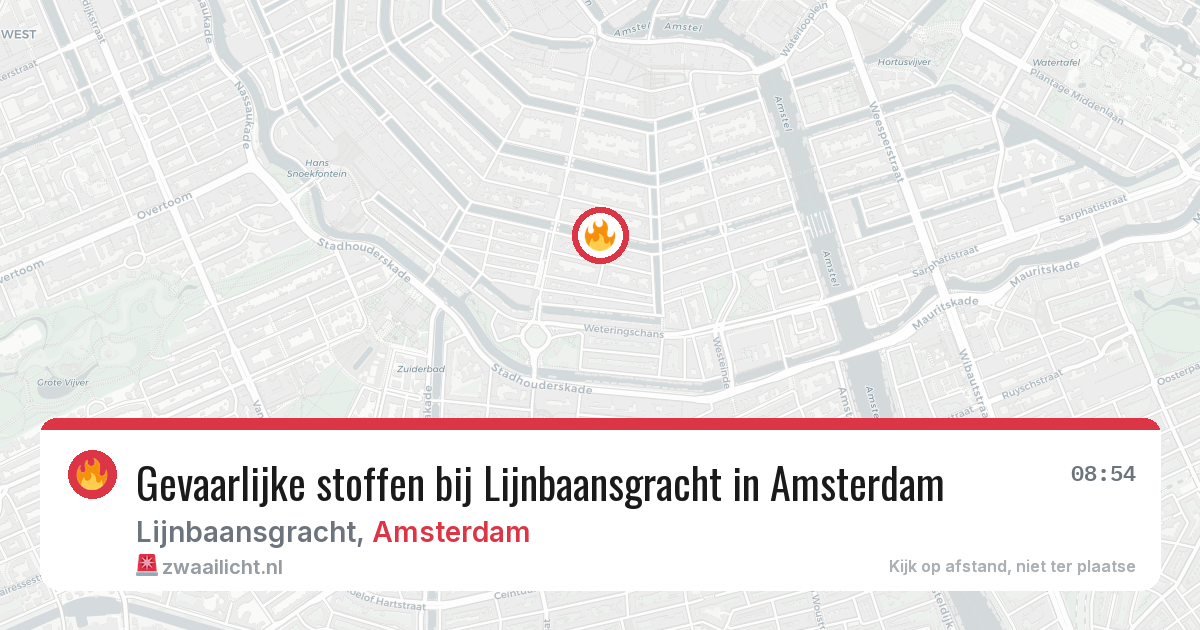 Gevaarlijke stoffen bij Lijnbaansgracht in Amsterdam — 22 apr 2026