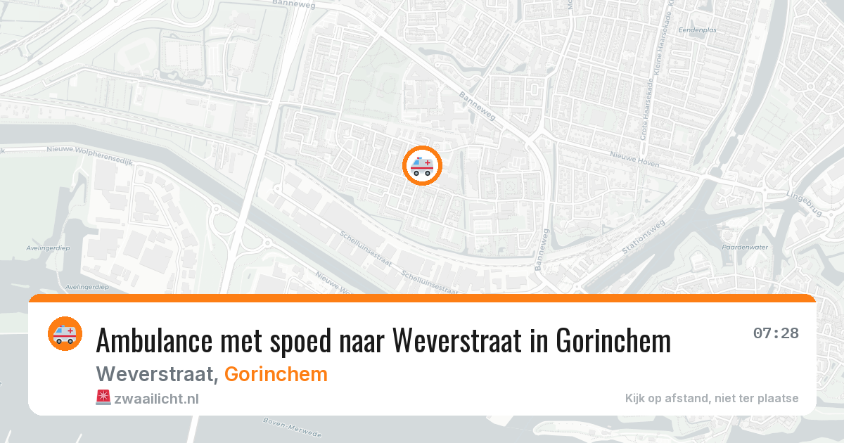 Ambulance met spoed naar Weverstraat in Gorinchem — 13 aug 2026