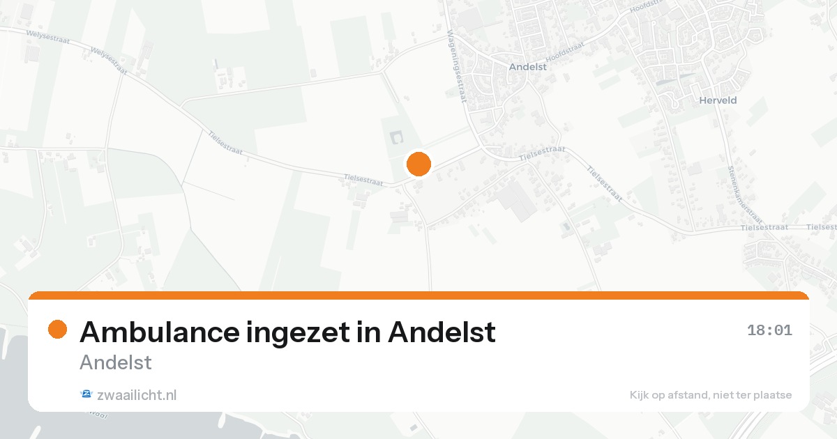 Ambulance ingezet in Andelst — 13 aug 2026