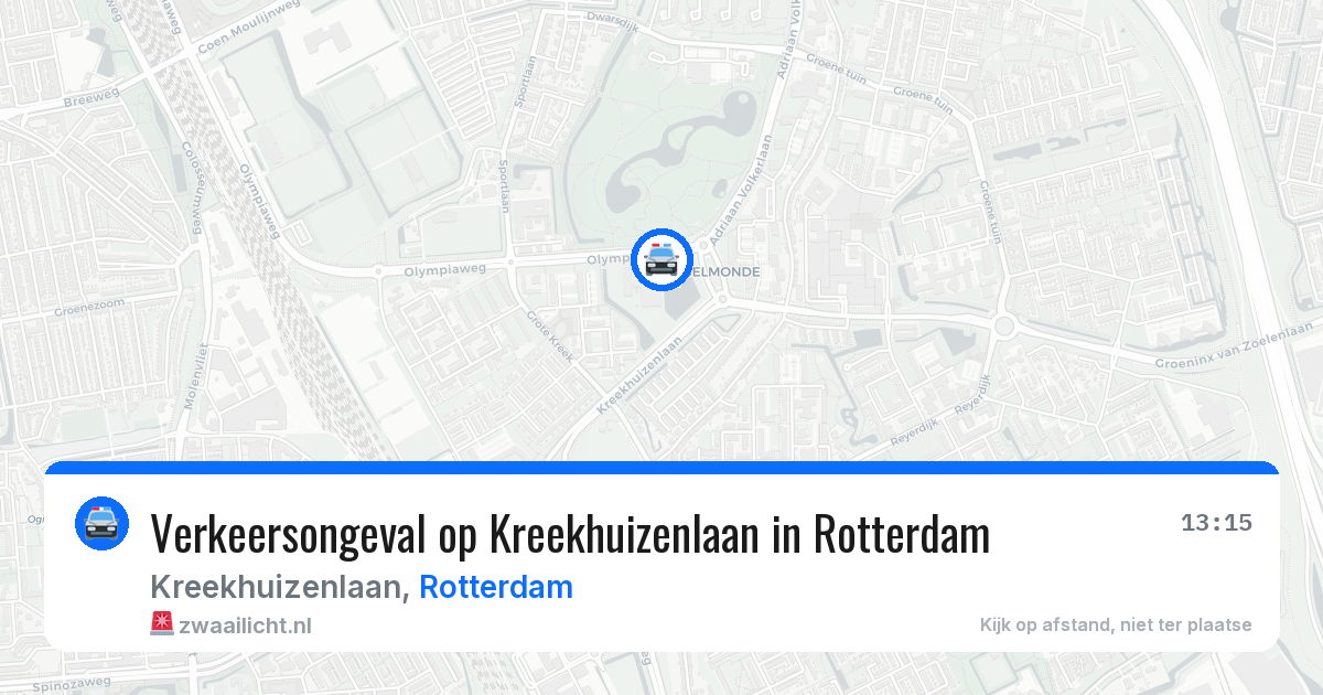 Verkeersongeval op Kreekhuizenlaan in Rotterdam — 23 apr 2026