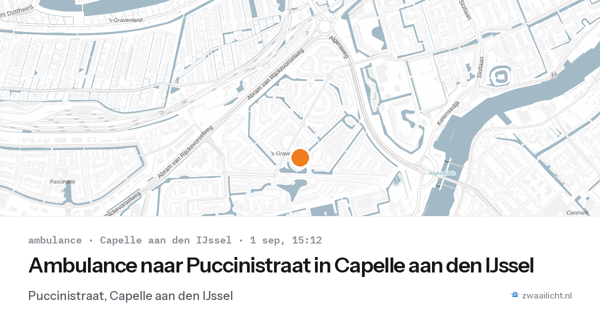 Ambulance naar Puccinistraat in Capelle aan den IJssel — 1 sep 2026
