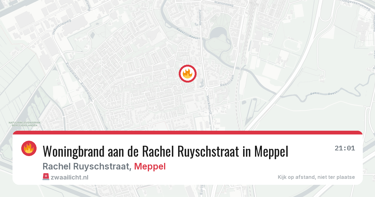 Woningbrand aan de Rachel Ruyschstraat in Meppel — 25 jun 2026