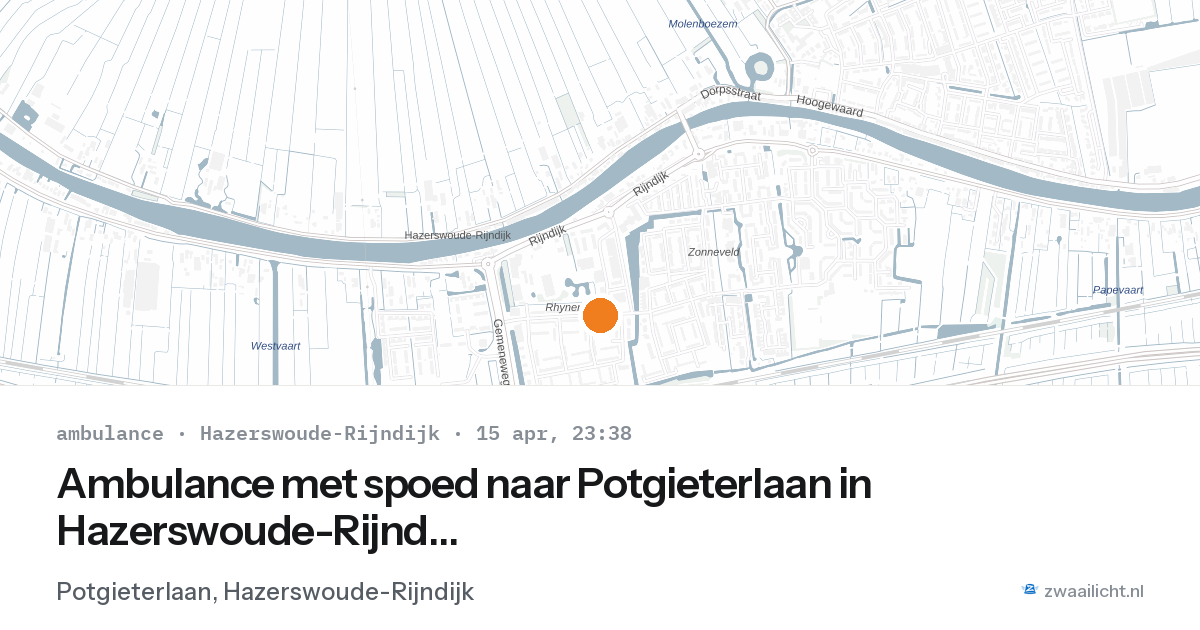 Ambulance met spoed naar Potgieterlaan in Hazerswoude-Rijndijk — 15 apr 2026