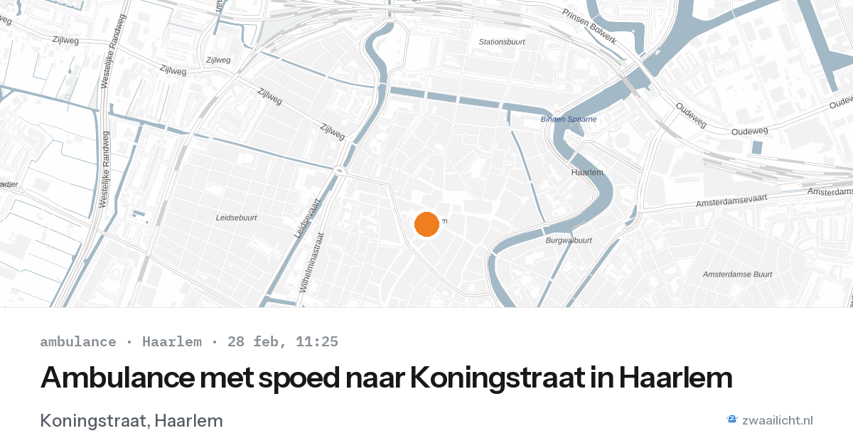 Ambulance met spoed naar Koningstraat in Haarlem — 28 feb 2026