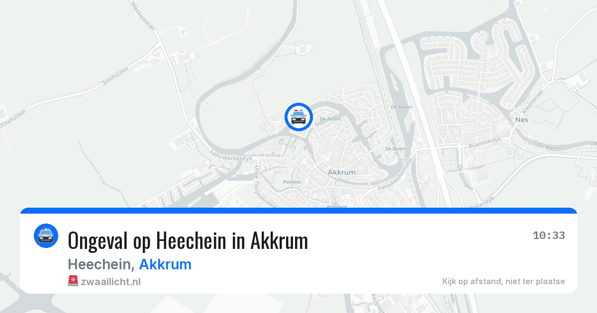 Ongeval op Heechein in Akkrum — 23 mrt 2026