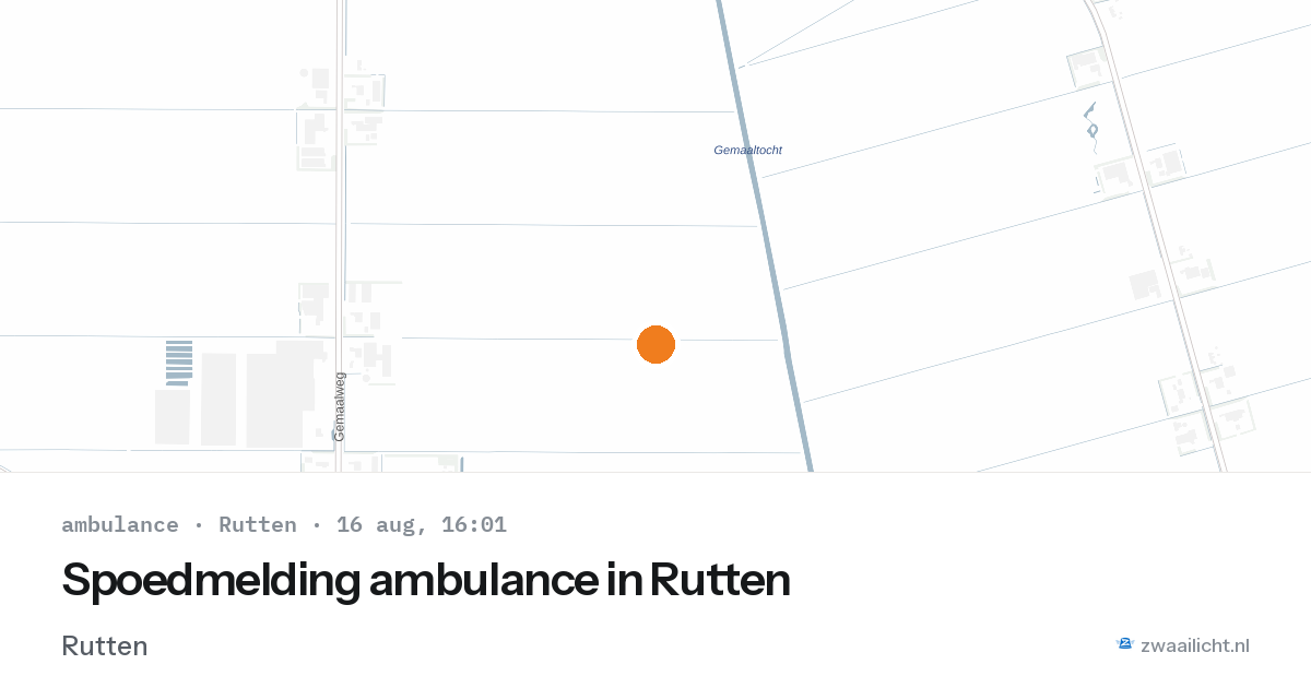Spoedmelding ambulance in Rutten — 16 aug 2026