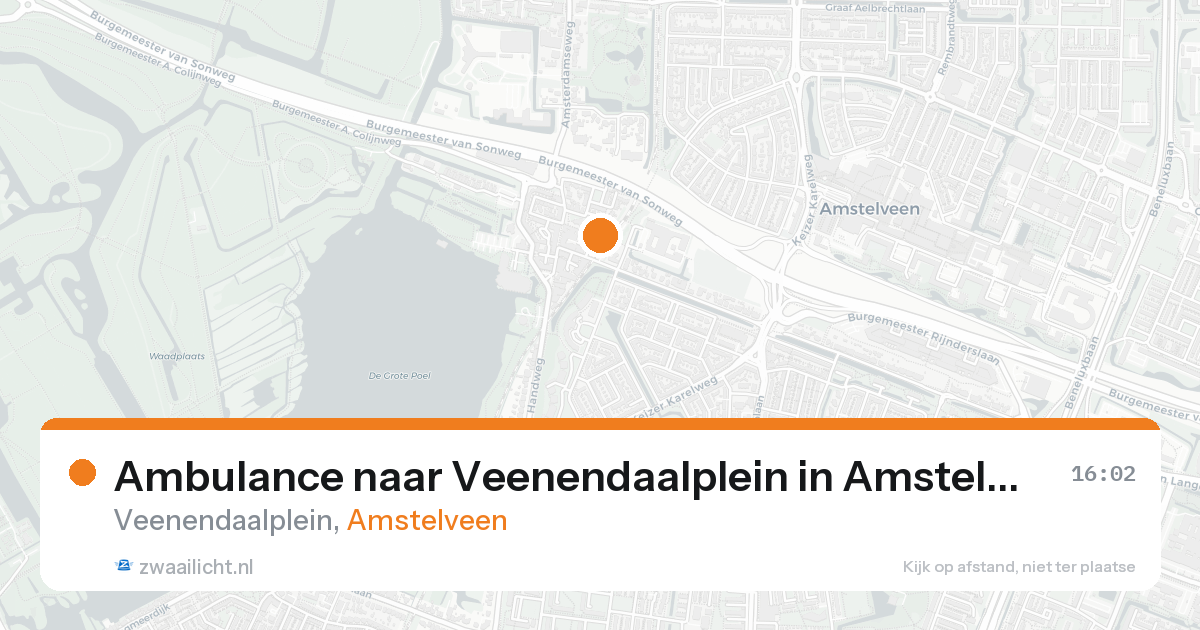Ambulance naar Veenendaalplein in Amstelveen — 31 mei 2026