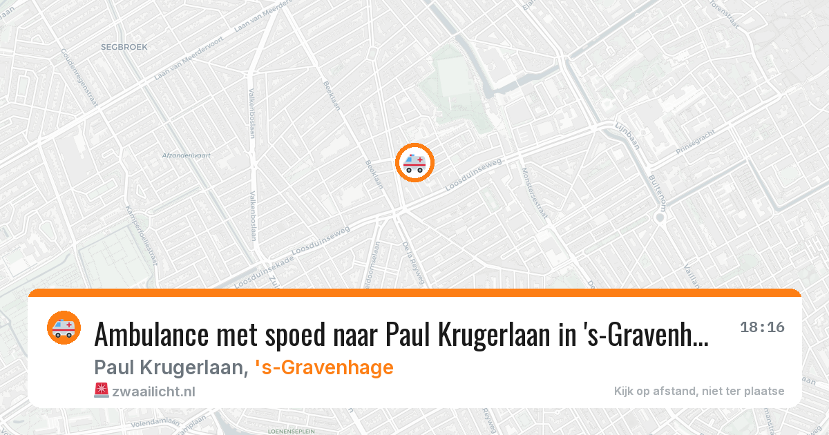 Ambulance met spoed naar Paul Krugerlaan in 's-Gravenhage — 7 jul 2026