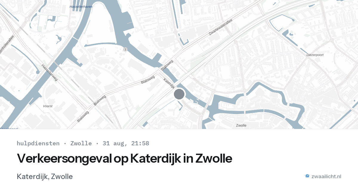 Verkeersongeval op Katerdijk in Zwolle — 31 aug 2026