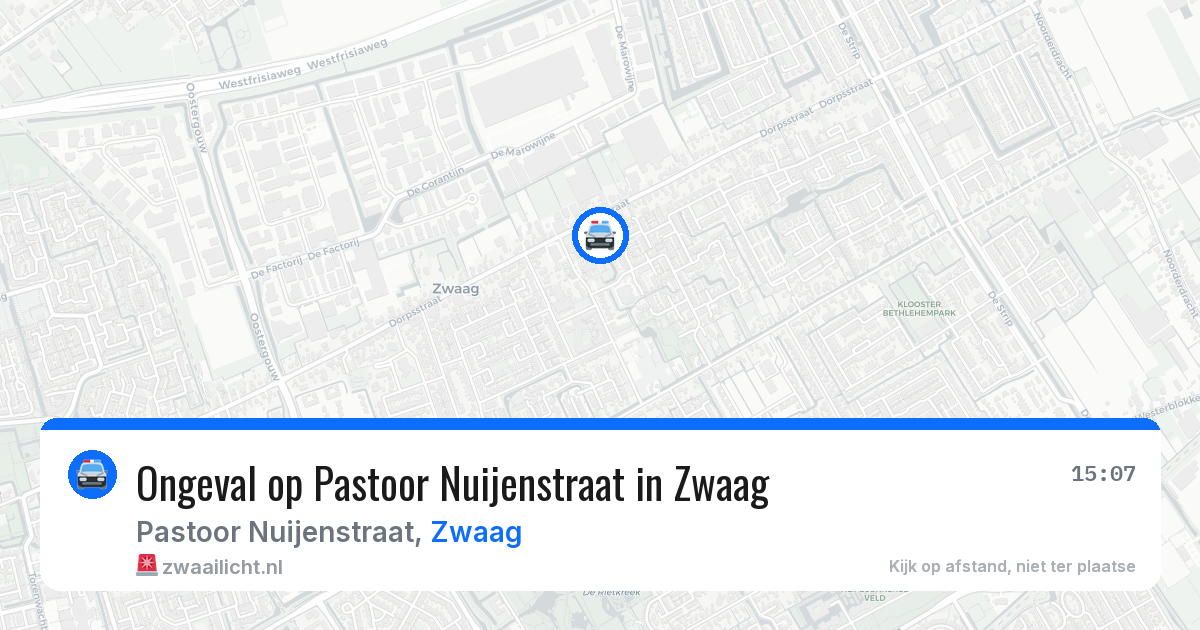 Ongeval op Pastoor Nuijenstraat in Zwaag — 9 aug 2026
