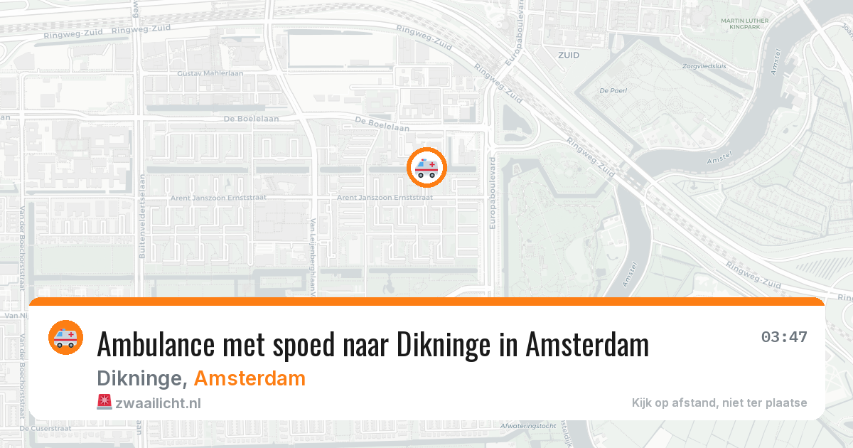 Ambulance met spoed naar Dikninge in Amsterdam — 31 mei 2026