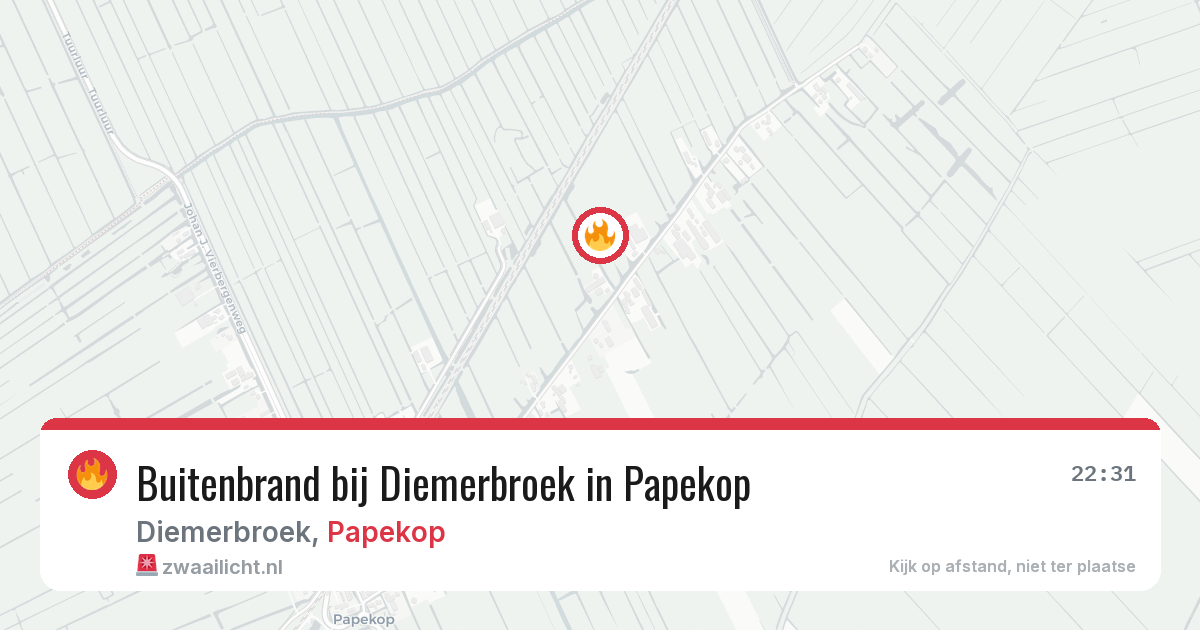 Buitenbrand bij Diemerbroek in Papekop — 19 jun 2026