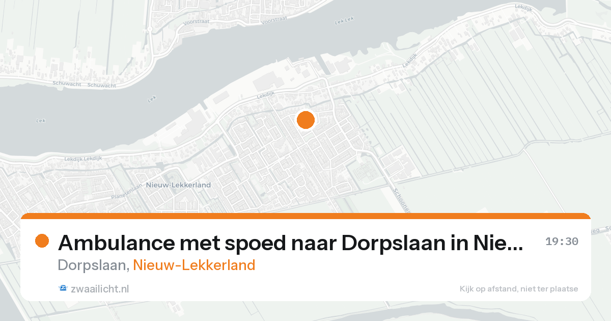 Ambulance met spoed naar Dorpslaan in Nieuw-Lekkerland — 17 aug 2026