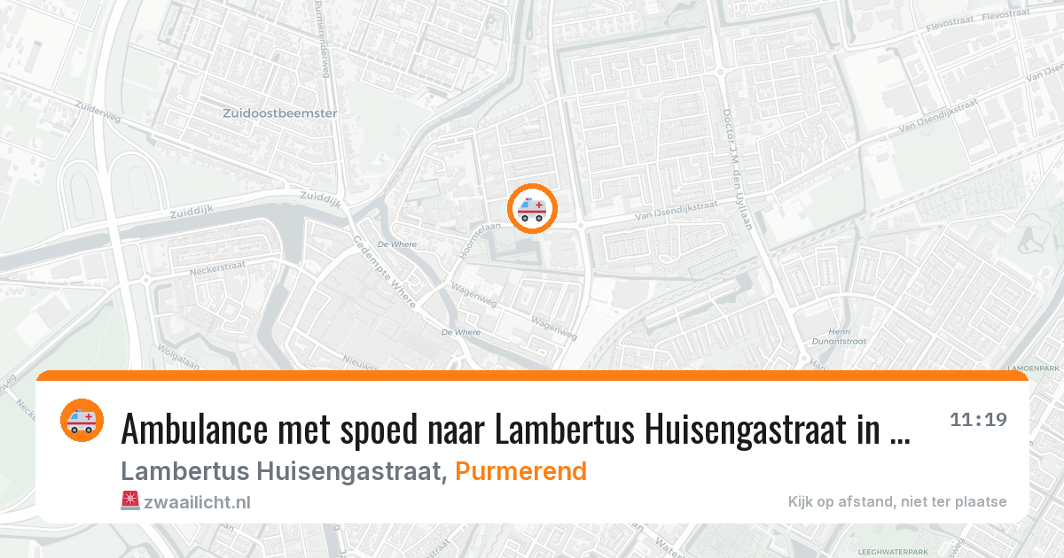Ambulance met spoed naar Lambertus Huisengastraat in Purmerend — 10 mei 2026