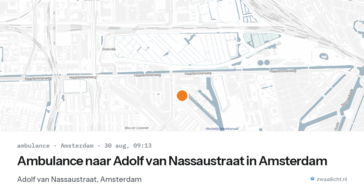 Ambulance naar Adolf van Nassaustraat in Amsterdam — 30 aug 2026