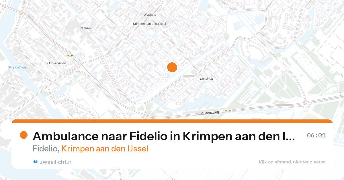 Ambulance naar Fidelio in Krimpen aan den IJssel — 13 jun 2026