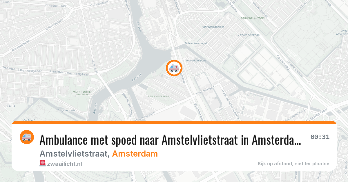 Ambulance met spoed naar Amstelvlietstraat in Amsterdam — 21 jun 2026