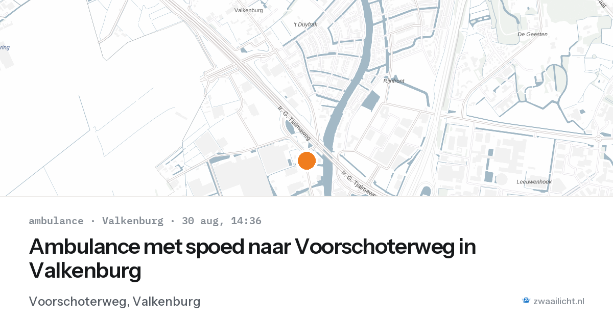 Ambulance met spoed naar Voorschoterweg in Valkenburg — 30 aug 2026