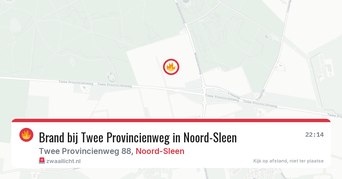 Brand bij Twee Provincienweg in Noord-Sleen — 13 feb 2026
