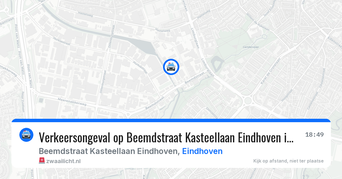 Verkeersongeval op Beemdstraat Kasteellaan Eindhoven in Eindhoven — 29 jun 2026