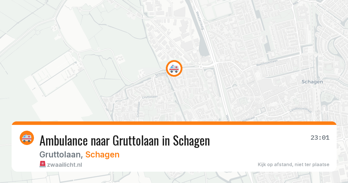 Ambulance naar Gruttolaan in Schagen — 9 aug 2026