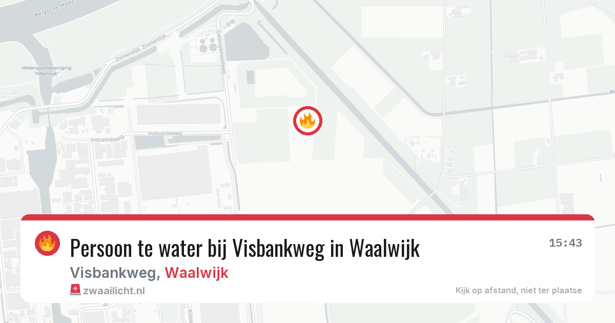 Persoon te water bij Visbankweg in Waalwijk — 28 apr 2026