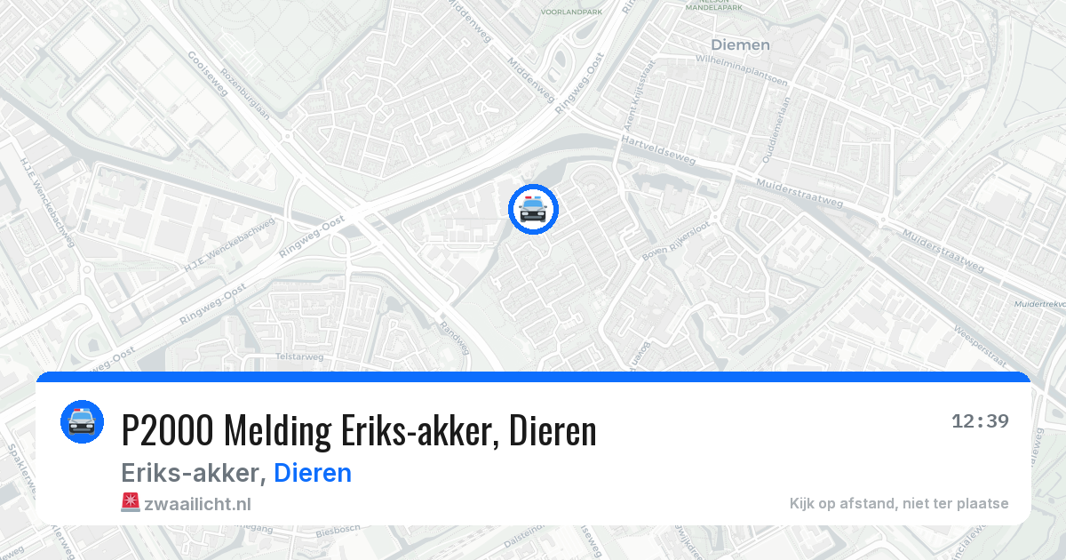 P2000 Melding Eriks-akker, Dieren — 3 aug 2026