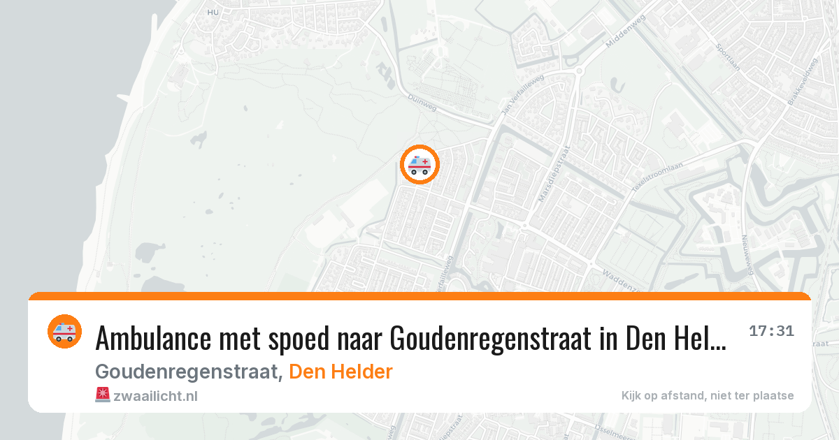 Ambulance met spoed naar Goudenregenstraat in Den Helder — 29 jan 2026