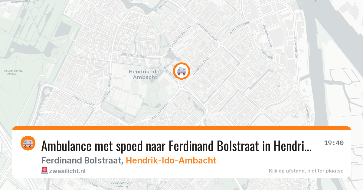 Ambulance met spoed naar Ferdinand Bolstraat in Hendrik-Ido-Ambacht — 11 feb 2026