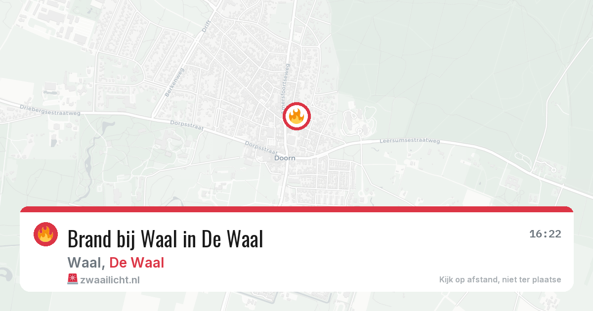 Brand bij Waal in De Waal — 20 jul 2026
