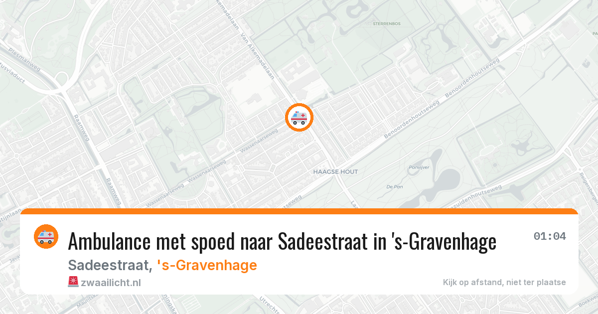 Ambulance met spoed naar Sadeestraat in 's-Gravenhage — 1 jul 2026