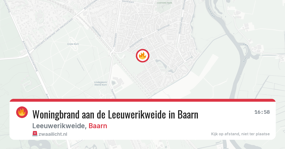 Woningbrand aan de Leeuwerikweide in Baarn — 3 aug 2026