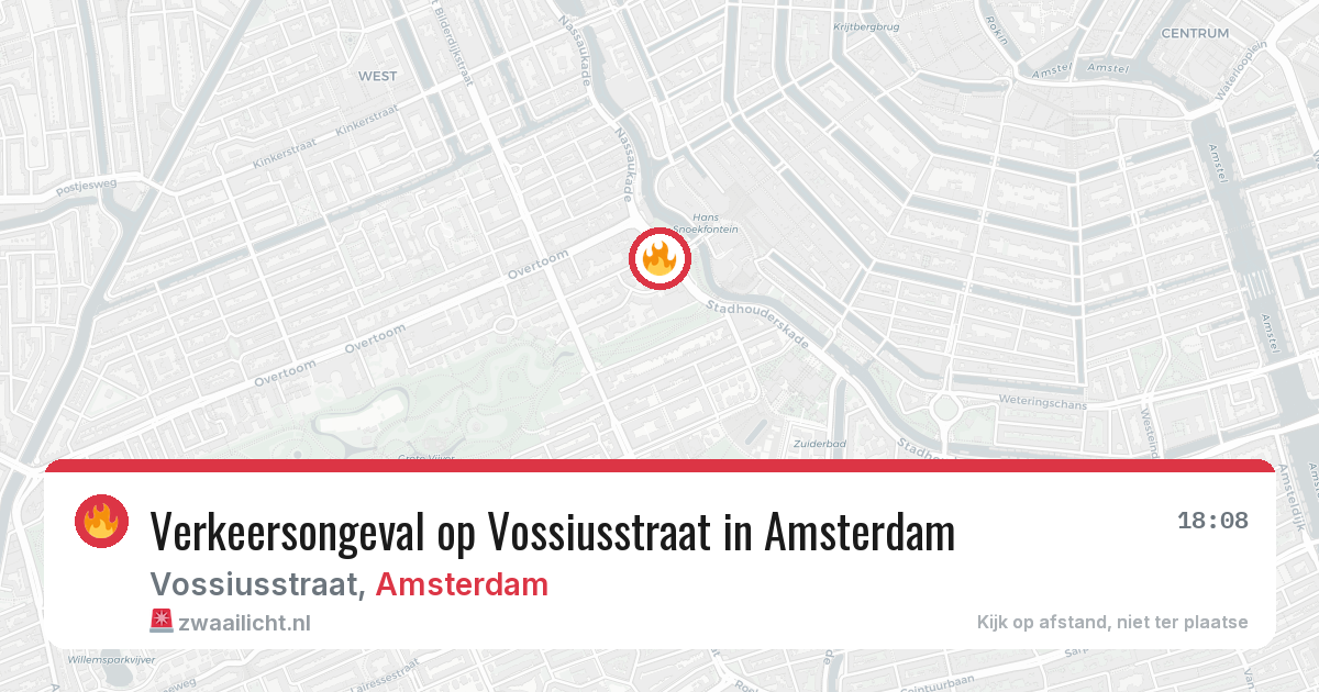 Verkeersongeval op Vossiusstraat in Amsterdam — 28 mei 2026