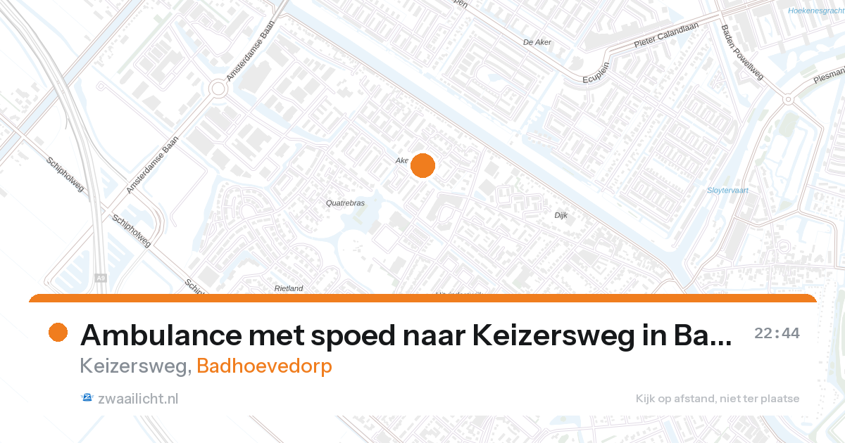 Ambulance met spoed naar Keizersweg in Badhoevedorp — 10 jun 2026